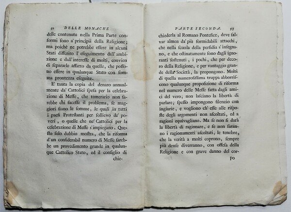 Settecentina Delle Monache Critica sull'educazione conventuale femminile 1776