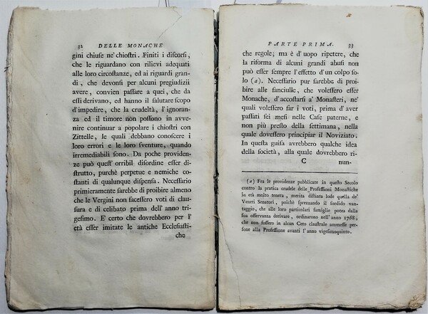 Settecentina Delle Monache Critica sull'educazione conventuale femminile 1776