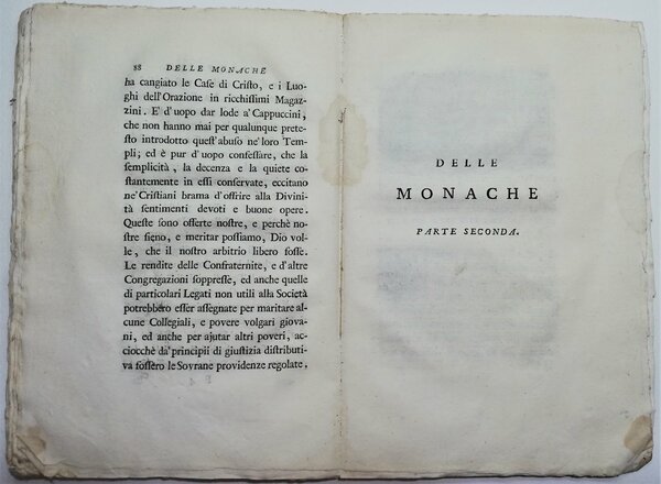 Settecentina Delle Monache Critica sull'educazione conventuale femminile 1776