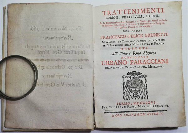 Settecentina Trattenimenti curiosi dilettevoli per li giovani, zittelle 1767