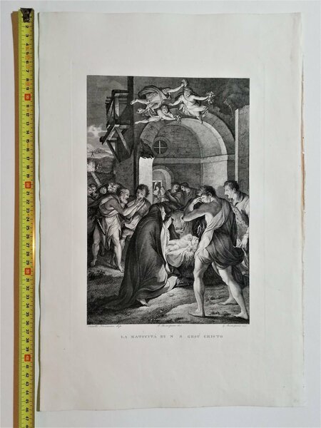 Incisione all'acquaforte F. Rosaspina La natività di N. S. Gesù …