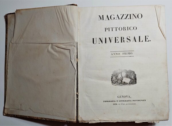 Libro antico Magazzino Pittorico 513 incisioni prime tre annate 1834-1835-1836