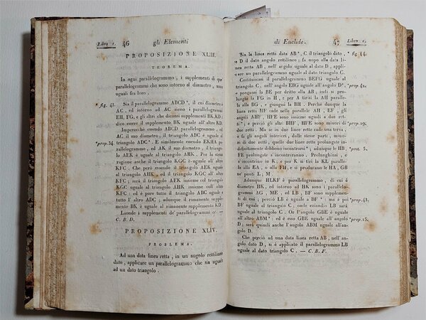 Libri antichi Gli Elementi di geometria Euclide 24 tavole ripiegate …