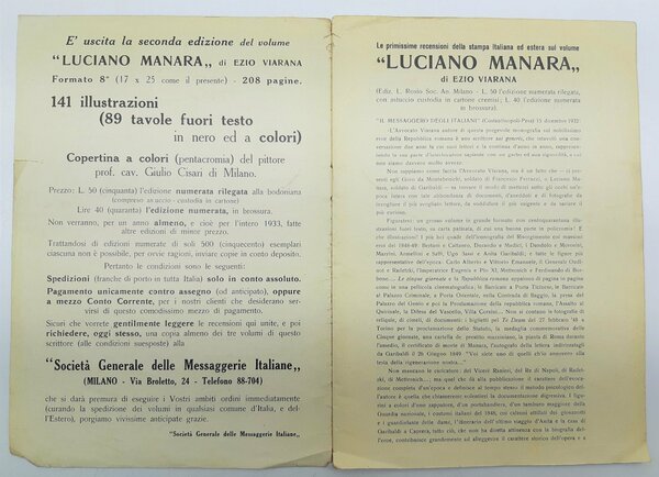 Recensioni al volume Luciano Manara 10 pagine ATTENZIONE solo opuscolo …