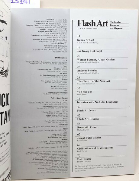 Flash Art numero 120 1985 International Edition