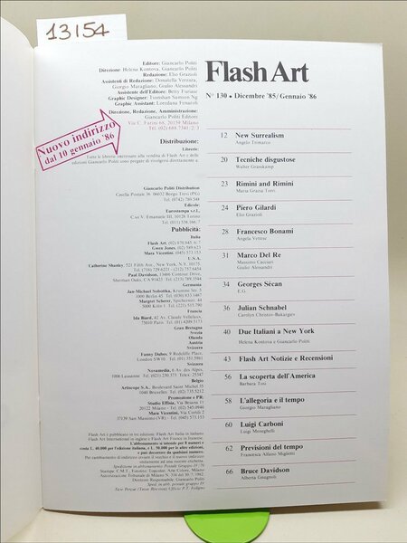 Flash Art numero 130 dicembre 85 gennaio 86 edizione italiana
