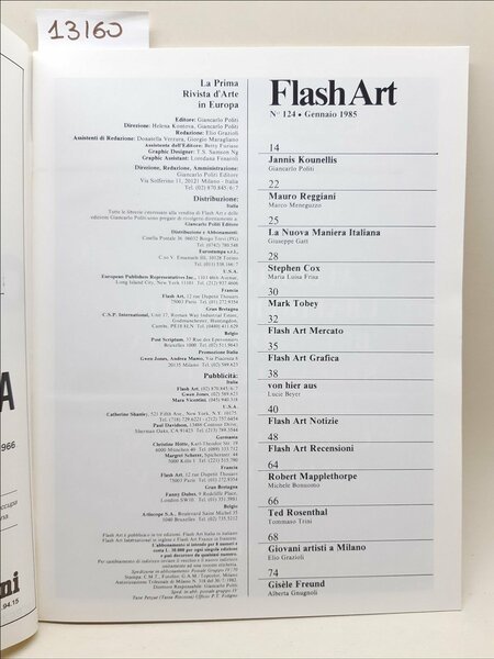 Flash Art numero 124 gennaio 1985 edizione italiana