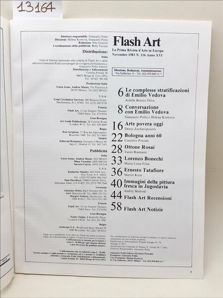 Flash Art numero 116 novembre 1983 edizione italiana