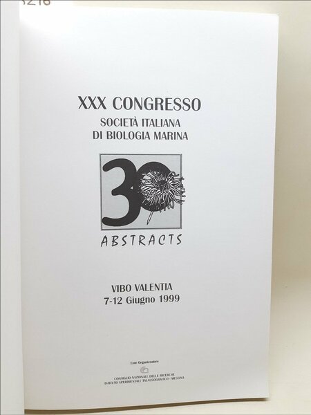 XXX congresso Societ‡ Italiana Di Biologia Marina Abstract Vibo Valentia …