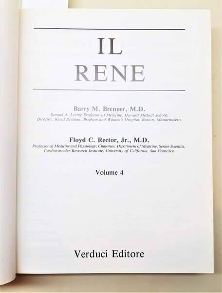 Brenner Rector Il rene Verduci 1∞ edizione 1992 4 volumi