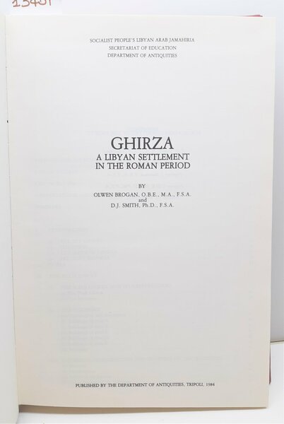 Olwen Brogan Smith Ghirza a Libyan settlement in the Roman …