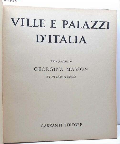 Georgina Masson Ville e palazzi d'Italia Garzanti 1959