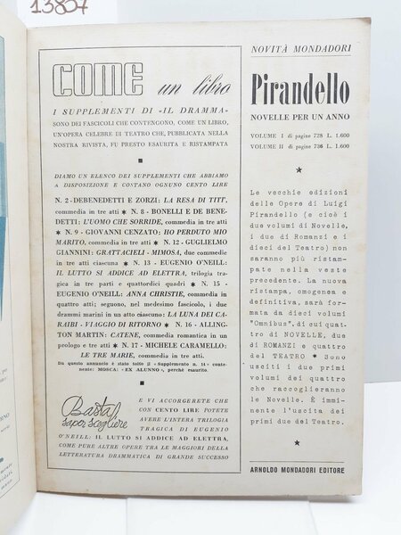 Rivista teatro Il Dramma numero 49 15 novembre 1947