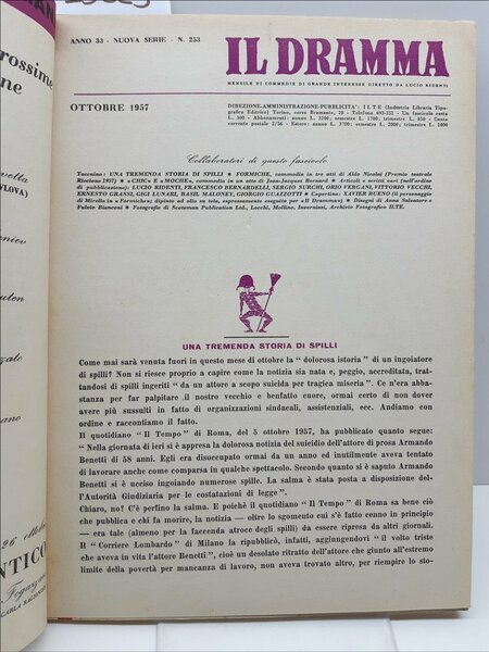 Rivista teatro Il Dramma numero 253 ottobre 1957