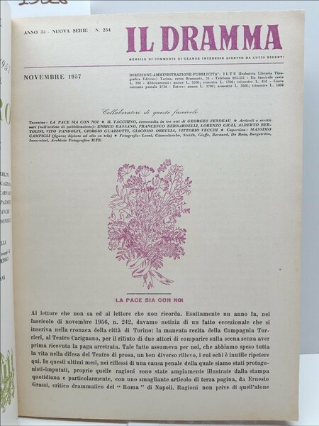 Rivista teatro Il Dramma numero 254 novembre 1957