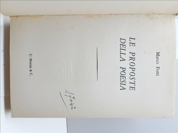 Marco Forti Le proposte della poesia Mursia 1963