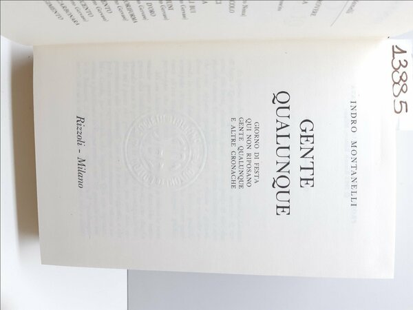 Montanelli Gente qualunque Rizzoli 8∞ edizione 1974