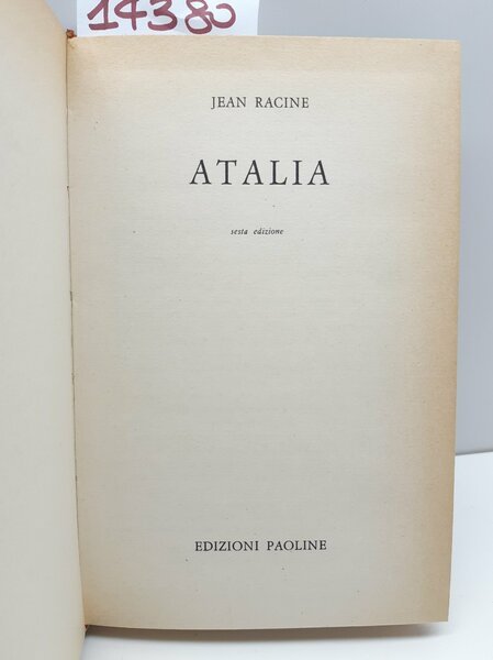 Jean Racine Atalia 6° ed. Paoline 1962