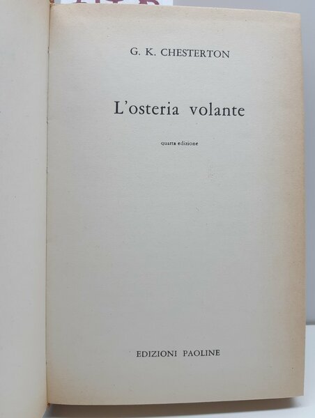 G K Chesterton L'osteria volante 5° ed. Paoline 1962