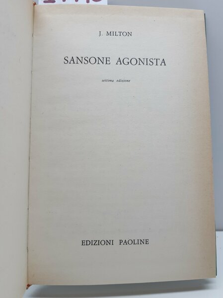 J. Milton Sansone agonista 7° ed. Paoline 1963
