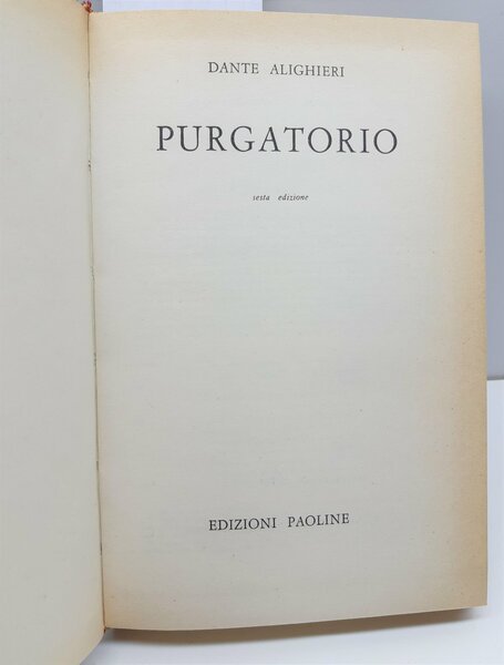 Dante Alighieri Purgatorio 6° ed. Paoline 1963