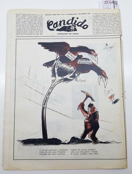 Guareschi Satira politica Candido settimanale del sabato n. 15 1957