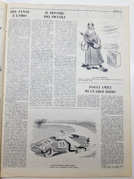 Guareschi Satira politica Candido settimanale del sabato n. 15 1957