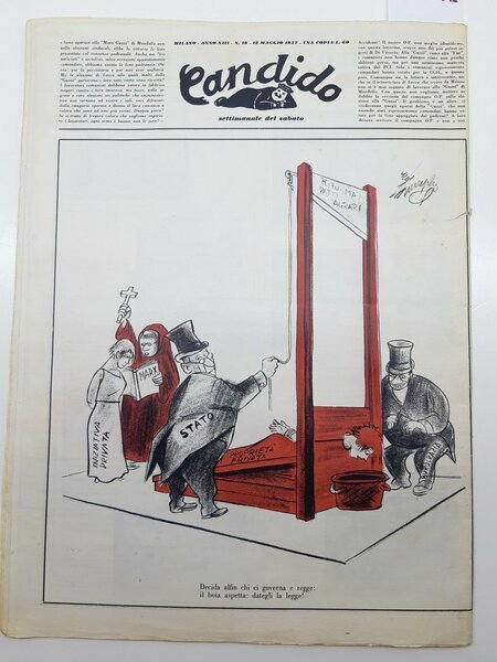 Guareschi Satira politica Candido settimanale del sabato n. 19 1957