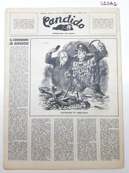 Guareschi Satira politica Candido settimanale del sabato n. 23 1955