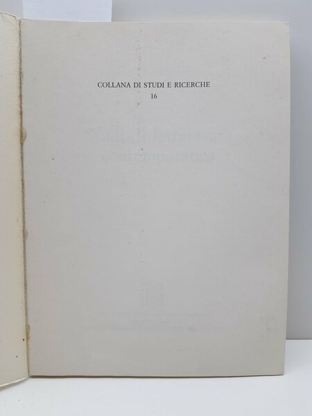 Luigia Abrugiati Studi di letteratura contemporanea Carrabba 1986