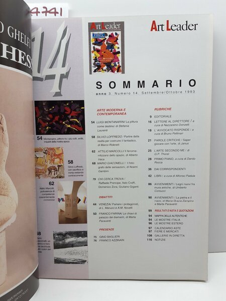 Art Leader rivista di arte architettura numero 14 1993