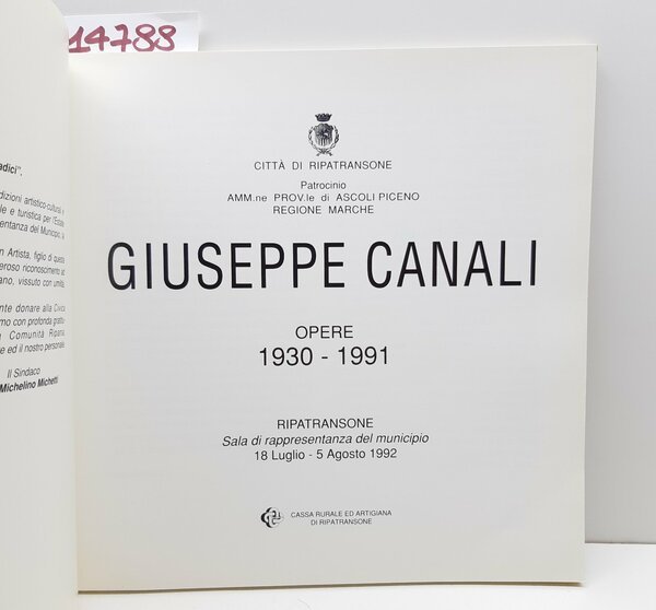 Giuseppe Canali Opere 1930-1991 Ripatransone