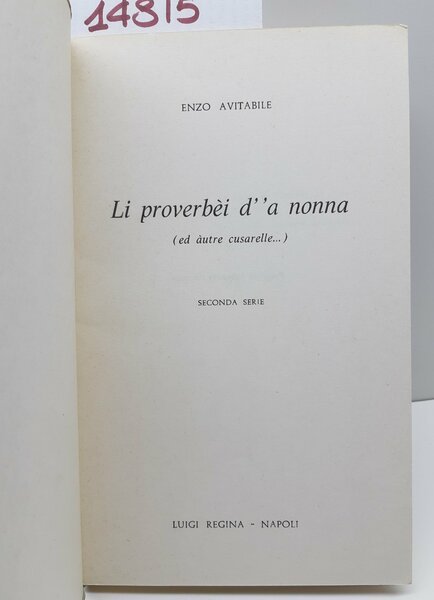 Enzo Avitabile I proverbei d'a nonna 2∞ serie Luigi Regina …