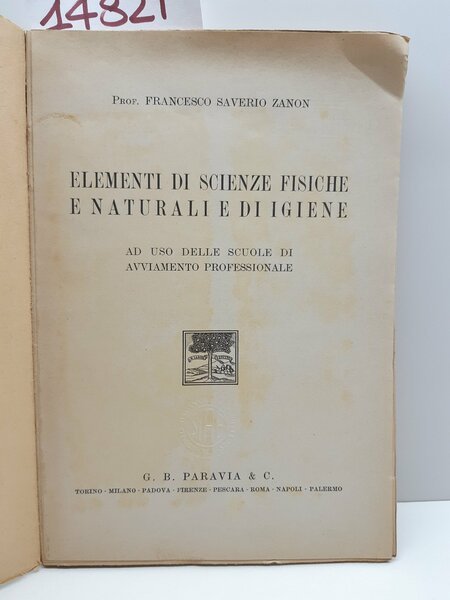 F. S. Zanon Elementi di scienze fisiche naturali e di …