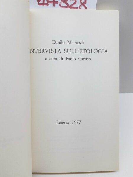 Mainardi Intervista sull'Etologia a cura di Paolo Caruso Laterza 1977