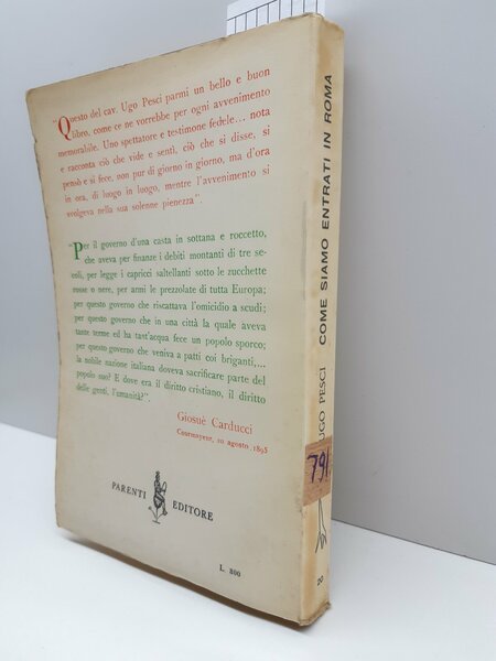 Ugo Pesci Come siamo entrati in Roma prefazione di GiosuË …