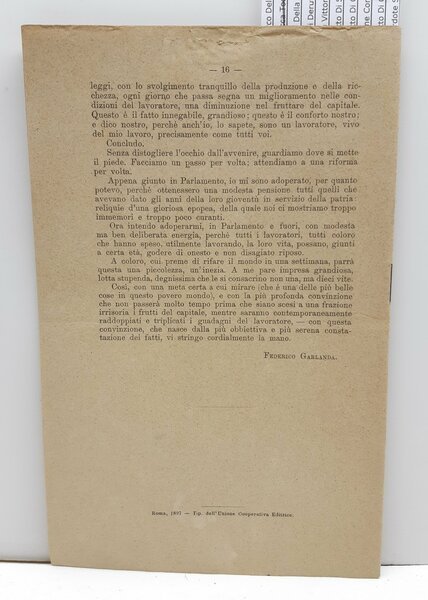 Federico Garlanda Del Socialismo Ufficio della rassegna settimanale 1897