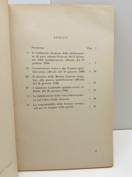 Ministero degli Esteri del Reich La responsabilit‡ della Francia 1940