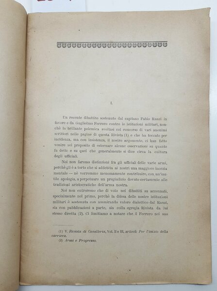 Filippo Abignente La cultura degli Ufficiali estratto 1899 autografato