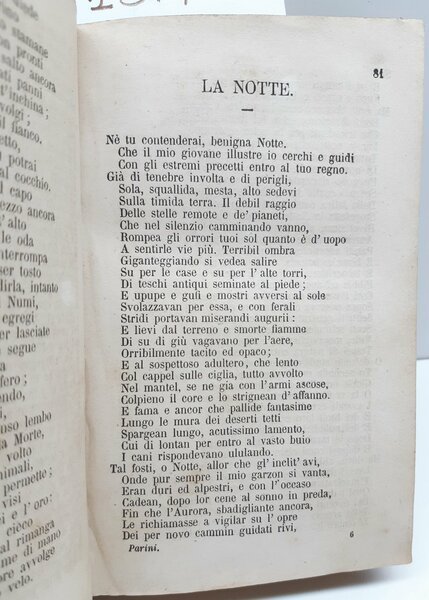 Versi e poesie di Giuseppe Parini Guigoni 1864