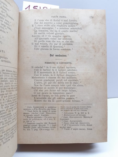 Antologia della poesia italiana Ottavio Targioni Tozzetti 2∞ ed. Livorno …