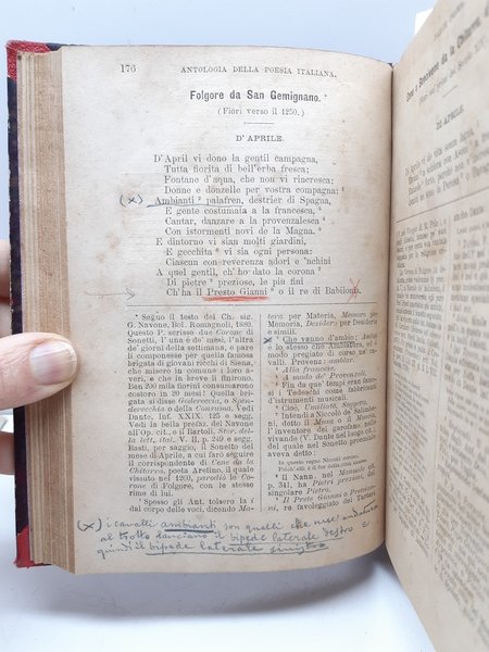 Antologia della poesia italiana Ottavio Targioni Tozzetti 2∞ ed. Livorno …
