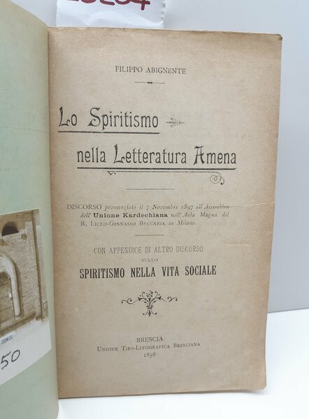 Filippo Abignente Lo spiritismo nella letteratura amena Domenico Briola 1898