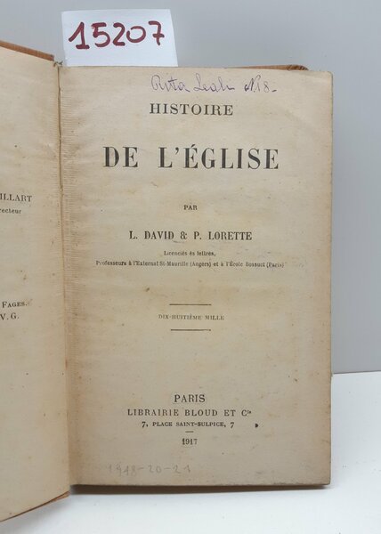 David & Loretta Histoire de l'Eglise Bloud 1917