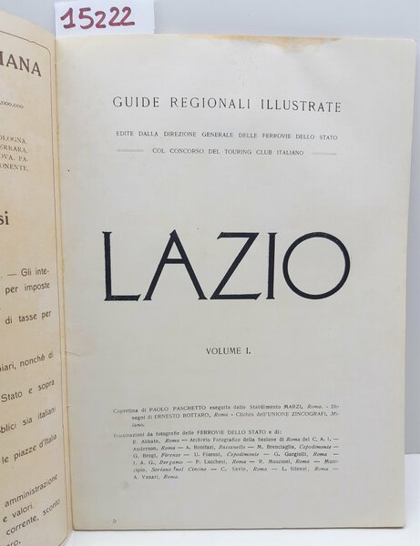Guide regionali illustrate Lazio 1∞ volume Capriolo e Massimino 1913