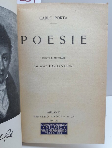 Carlo Porta Poesie scelte e annotate da Carlo Vicenzi Ed. …