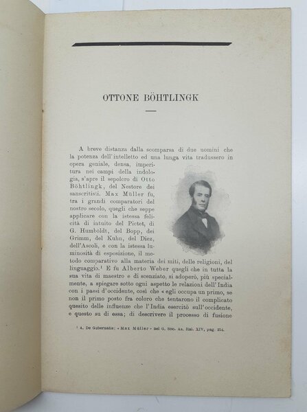 Ottone Bohtlingk cenno biografico per Ambrogio Baldini Firenze Carnesecchi 1904