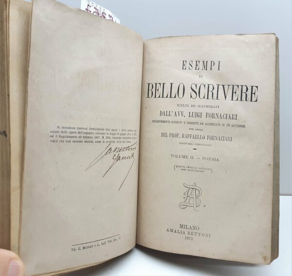 Esempi di bello scrivere Luigi Fornaciari vol. I e II …