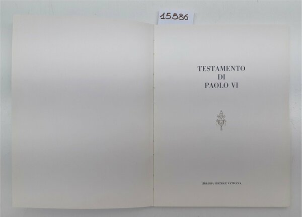 Testamento di Paolo VI Libreria Editrice Vaticana 1978