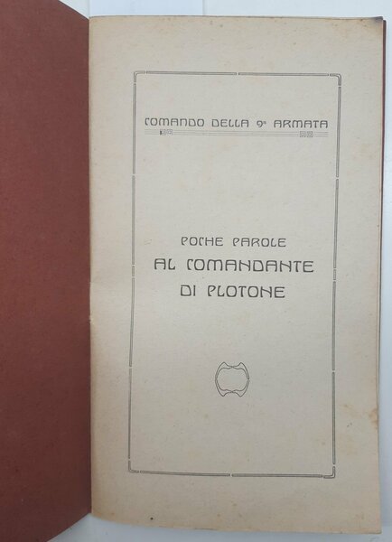 WW1 Comando della 9∞ armata Poche parole al comandante di …